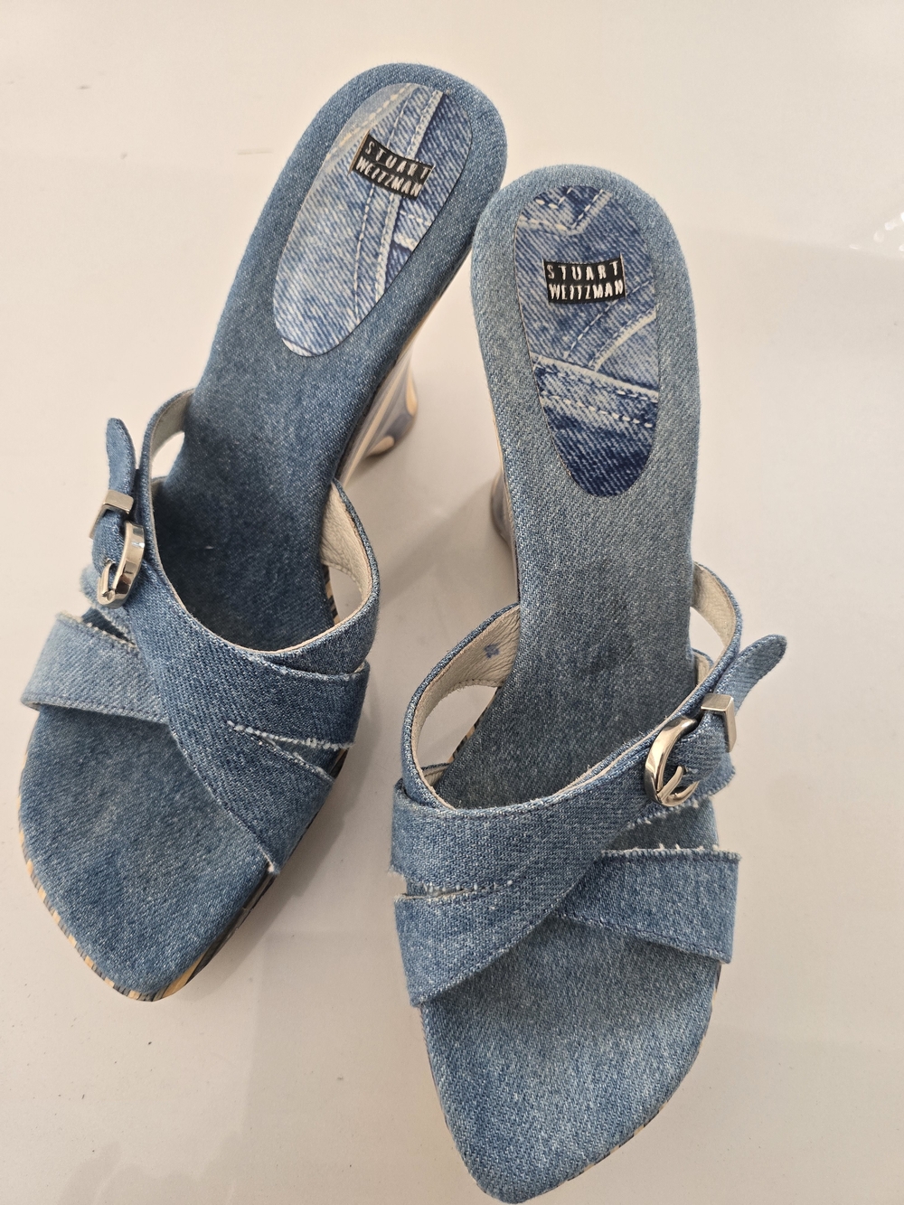 Vintage Stuart Weitzman Denim Wedges
